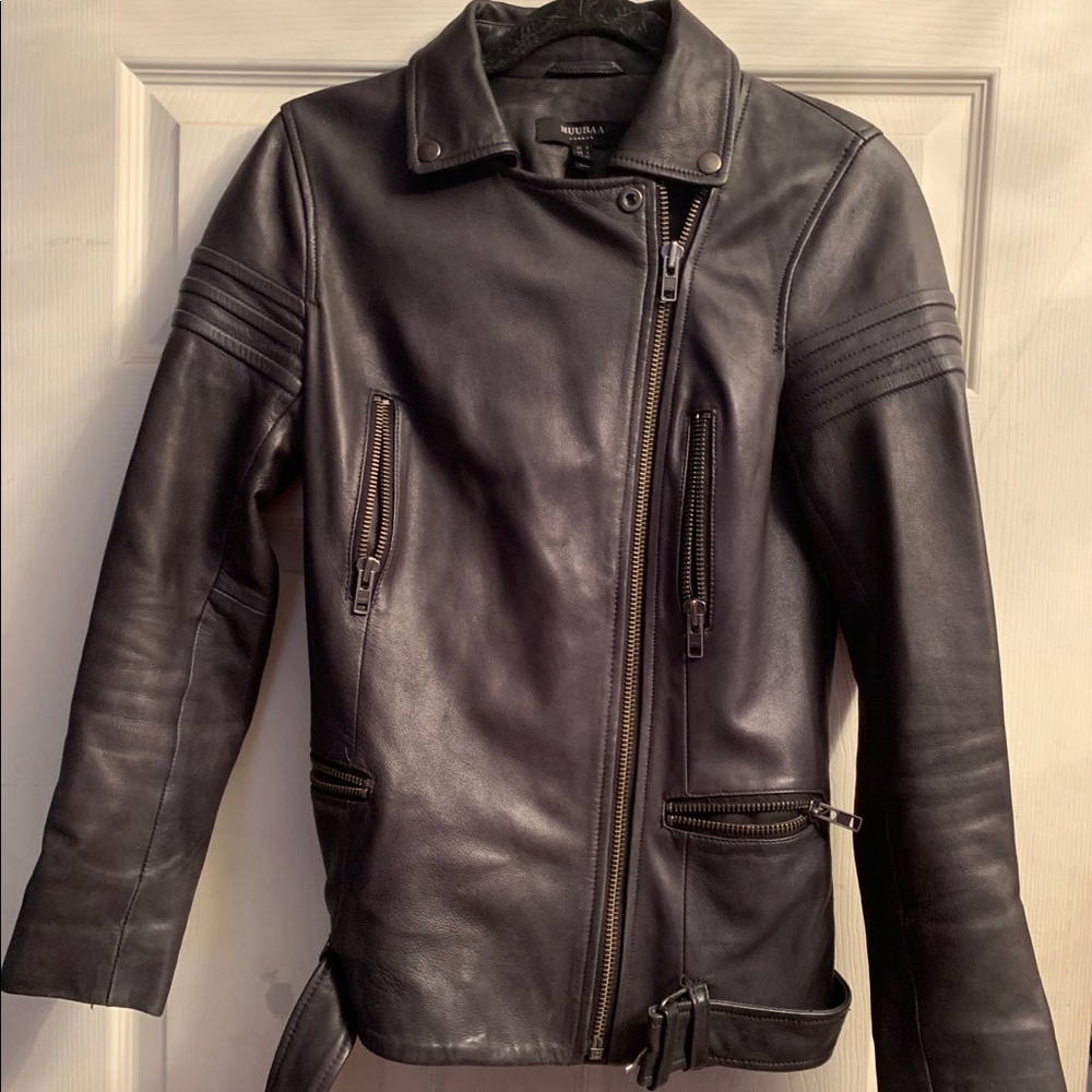 Leather motorcycle jacket